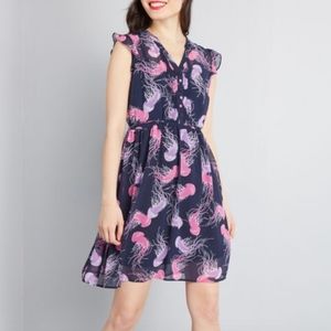 Modcloth Expert In Your Zeal Jellyfish Dress EUC